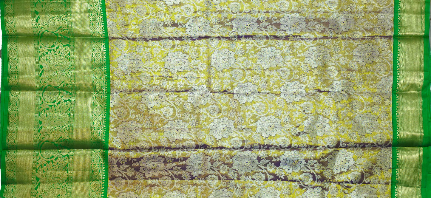 VFCollections Women's Kanchipuram Silk Pure Pattu Sarees With Blouse (Vfc138-1), Multi