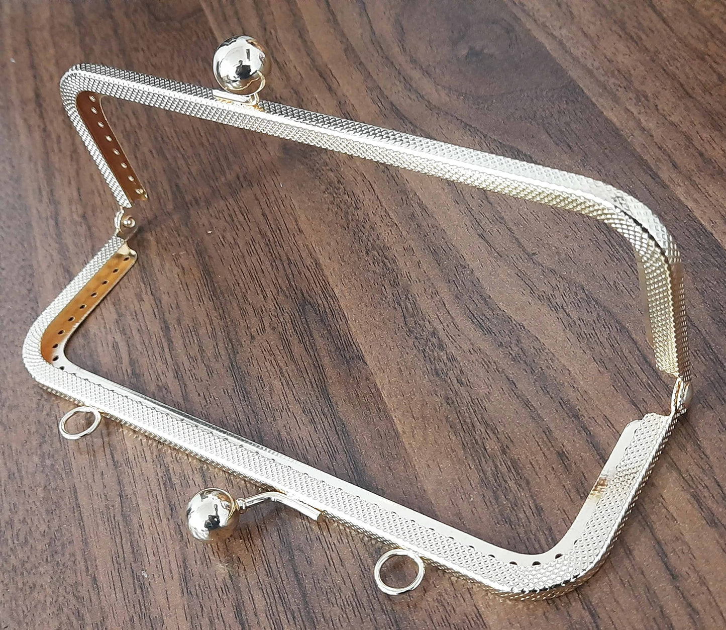 Tia Purse, Clutch Bag Making Metal Frames, Heavy Quality and Premium Finish (Golden Premium Frame -Rectangle-7Inch-4Pc)