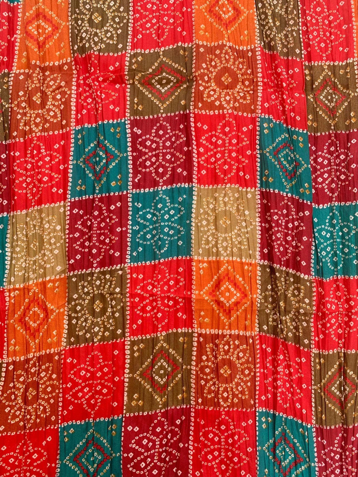 AKSHADEEP Bandhani And Patola Print Dupattas: Handmade Art Silk Dupattas For Women To Enhance Your Ensemble (Multicolor), Free Size