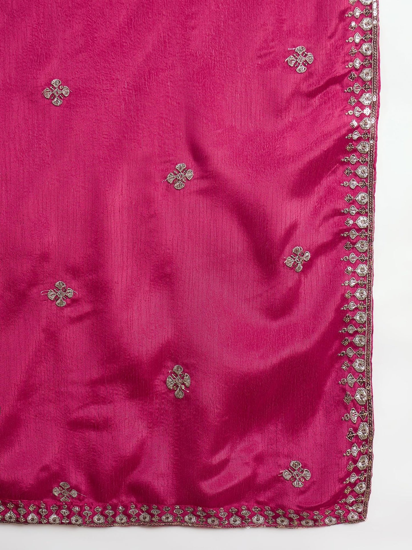 Miss Ethnik Women's Maroon Chinon Stitched Gown with Dupatta Full Sleeve Embroidered A-Line Gown (MEY-1236-Maroon-M)