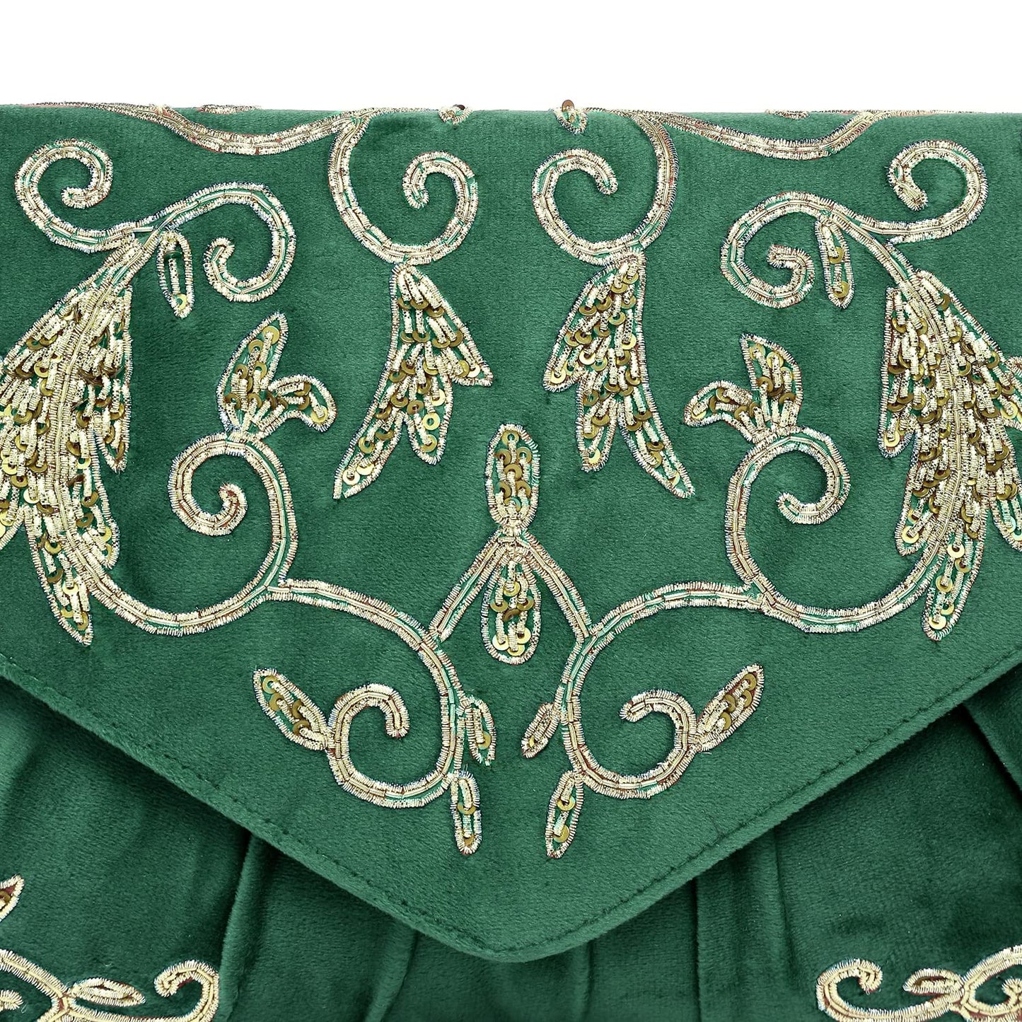 Peora Green Clutch Purses for Women Handmade Evening Handbags Bridal Clutch(C85GRN)