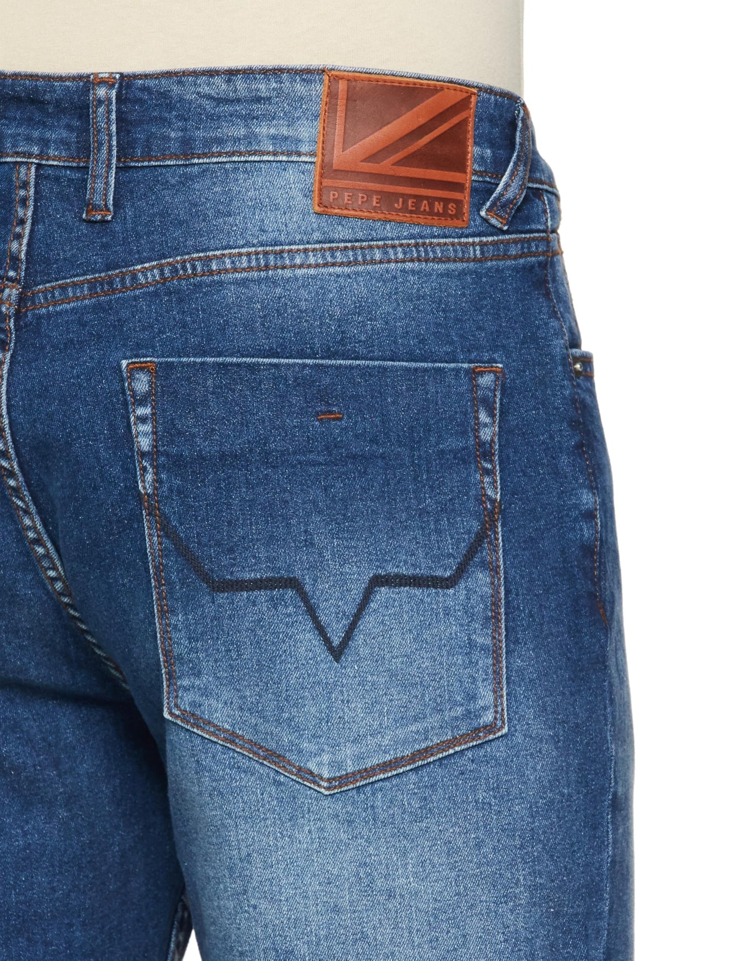 Pepe Jeans Men's Chino Shorts (PM208458Q03_Dark Used_Blue