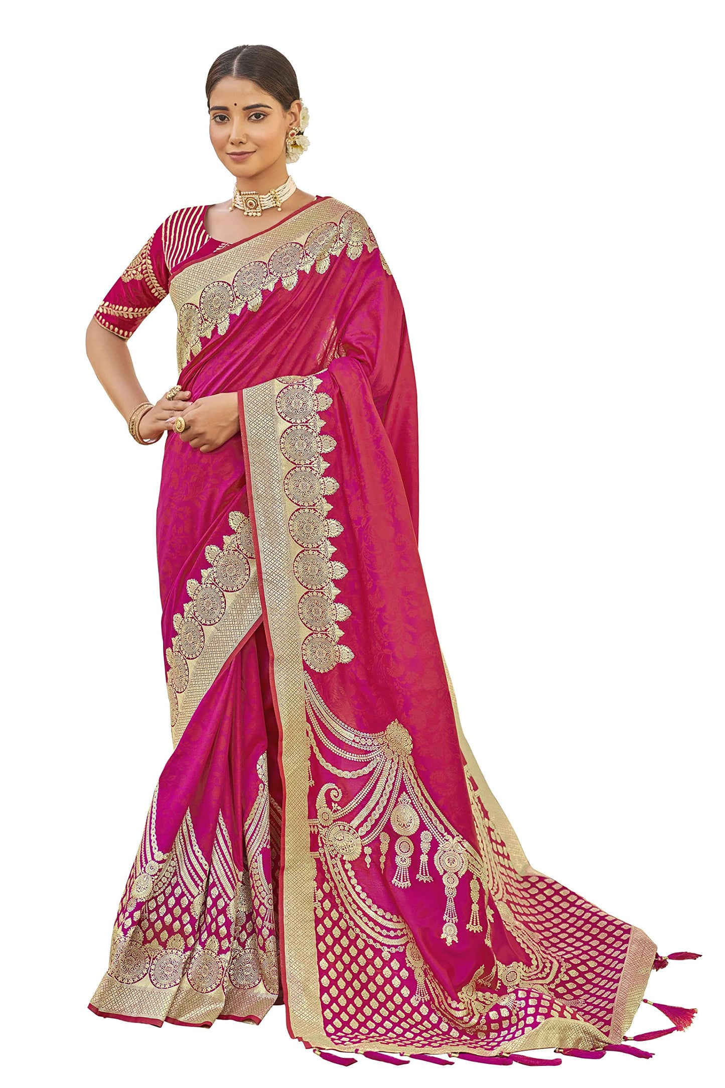 MANOHARI adorable woven pattern Banarasi Silk saree for women with Blouse Piece_MN1748
