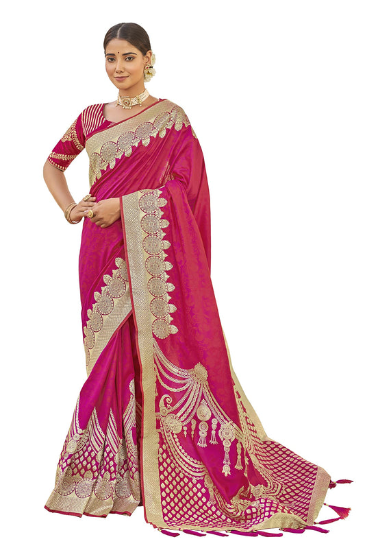 MANOHARI adorable woven pattern Banarasi Silk saree for women with Blouse Piece_MN1748