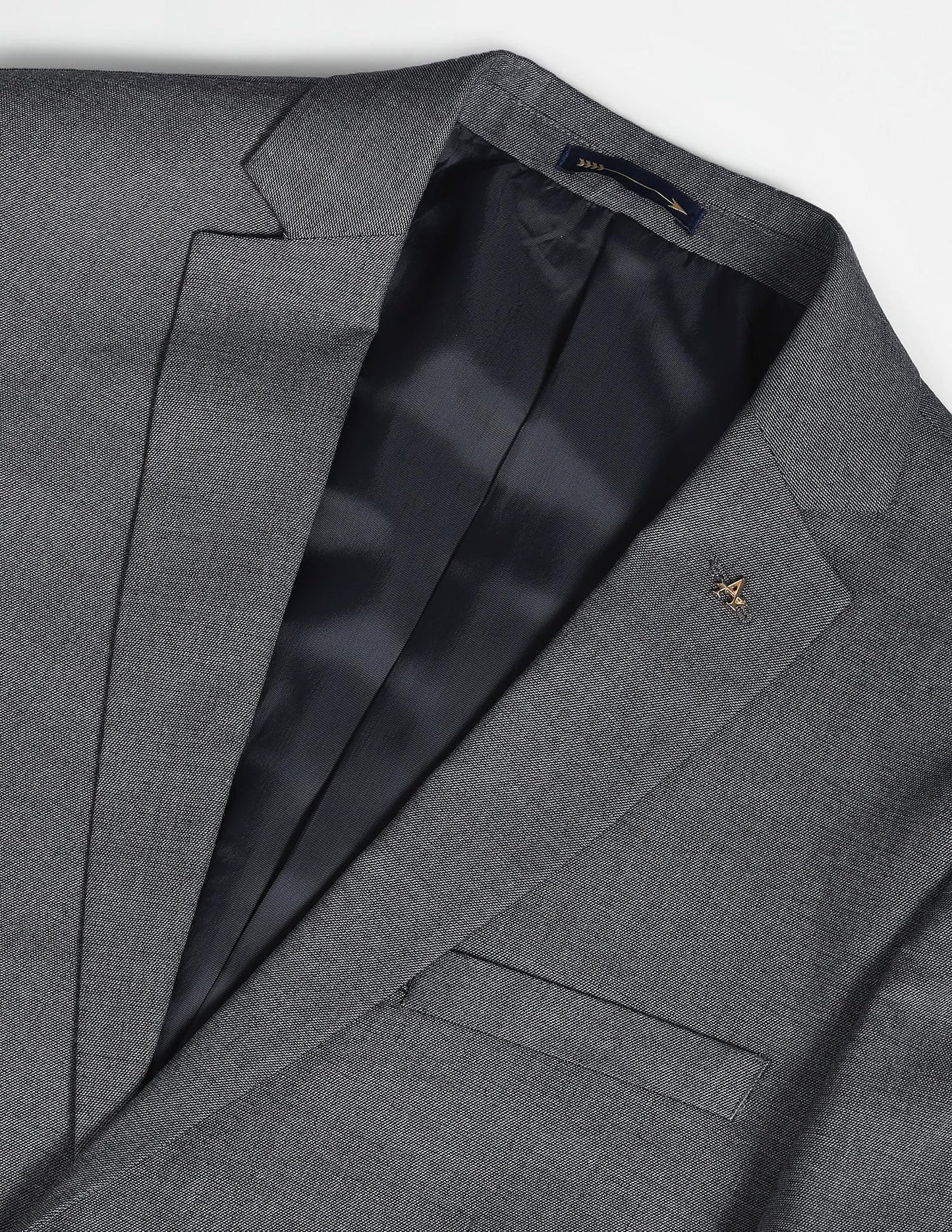 Arrow Men's Polyester Single Breasted Business Suit Pants Set (AREU5087A_Grey