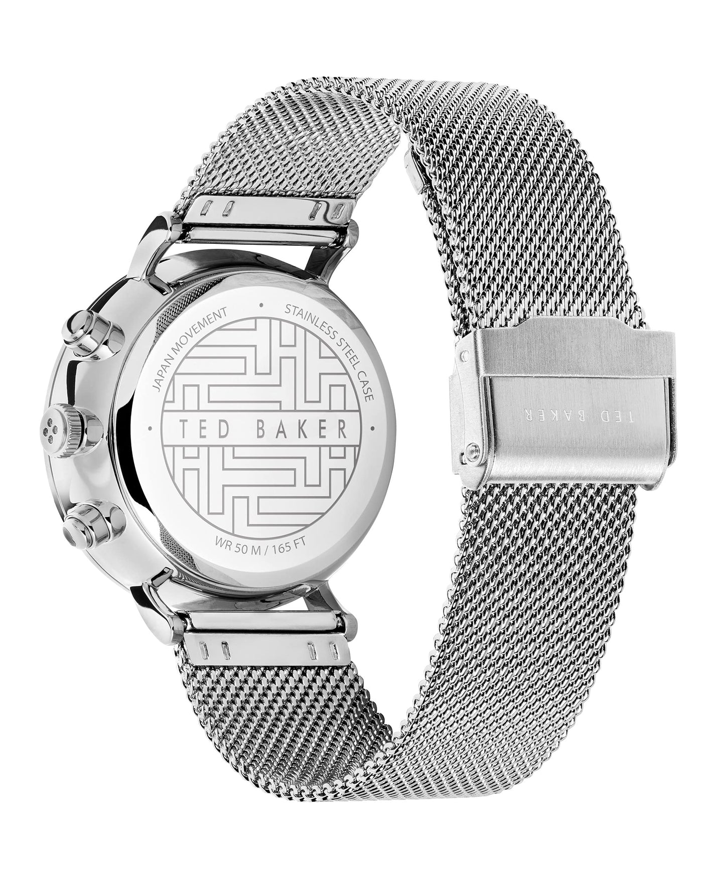 Ted Baker Mens 41 mm Mimosaa Chrono Black Dial Mesh Analogue Watch - BKPMMS119