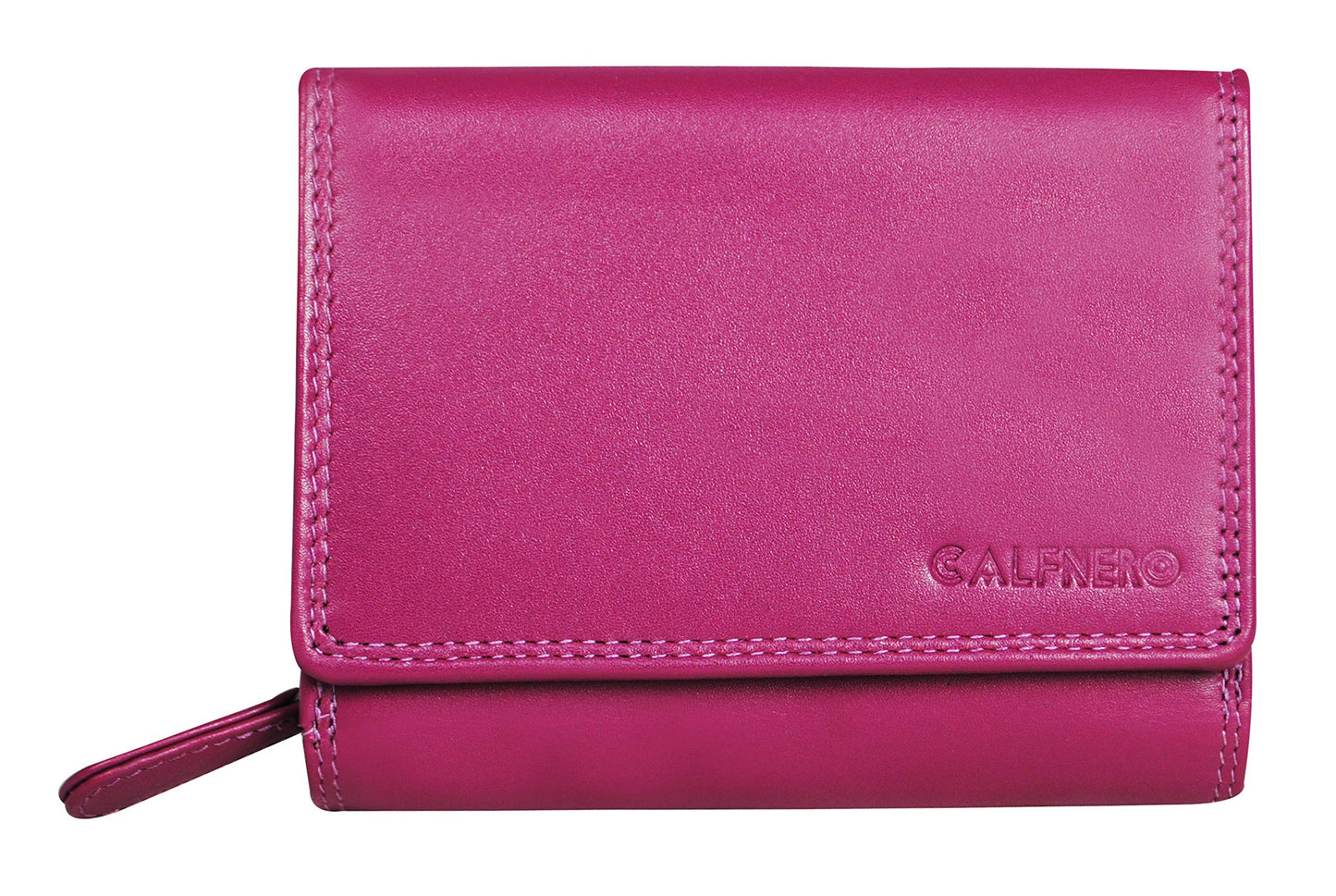 Women's Genuine Leather Wallet-Long Purse Wallet with Multiple Card Slots, Zip Pocket and Note Compartment (Pink)