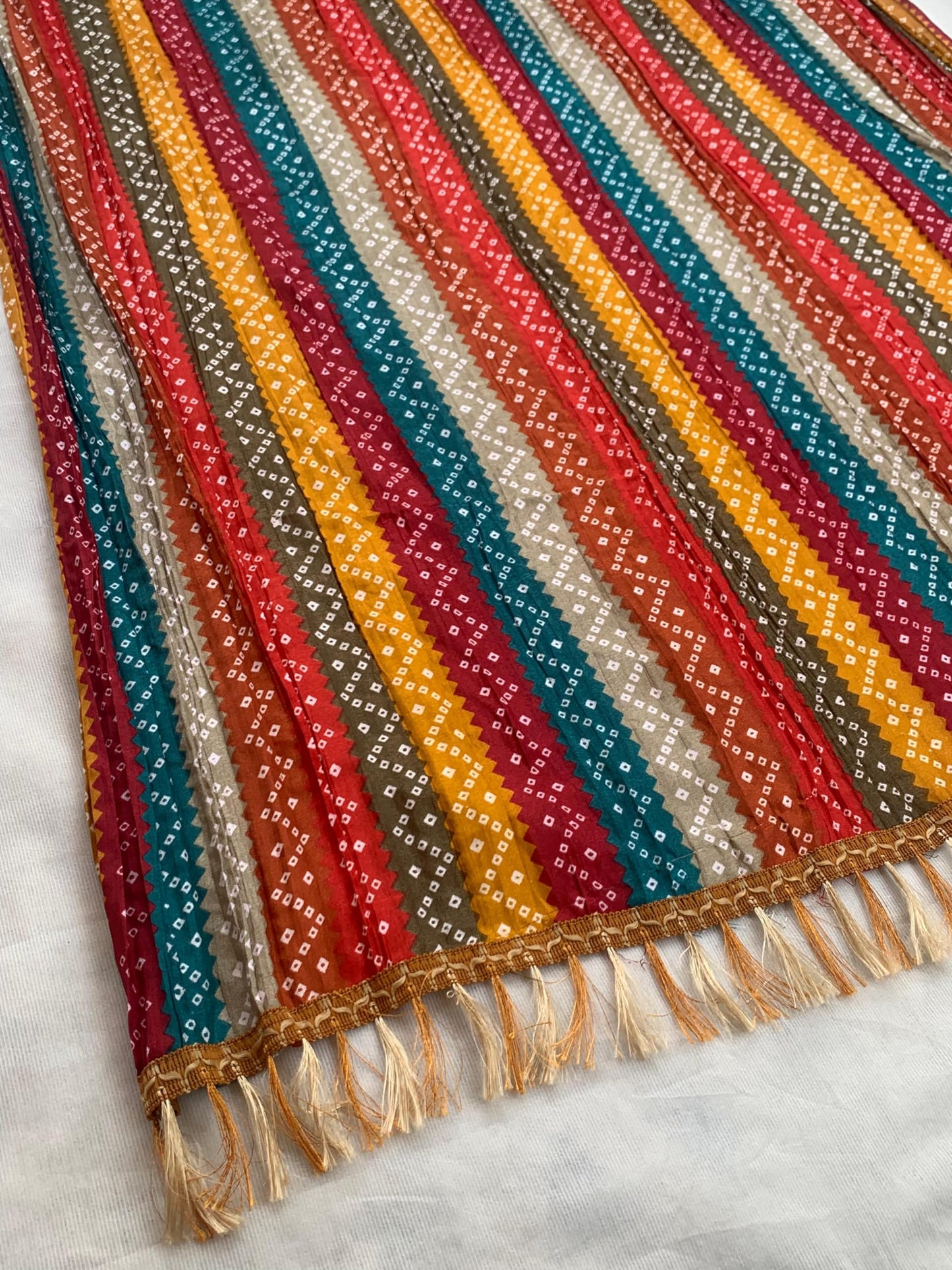 AKSHADEEP Women's Cotton Blend Bandhani Print Nude Dupatta with 2.20 Meters | Women’s cotton printed dupatta with tassels -Bandhani-16