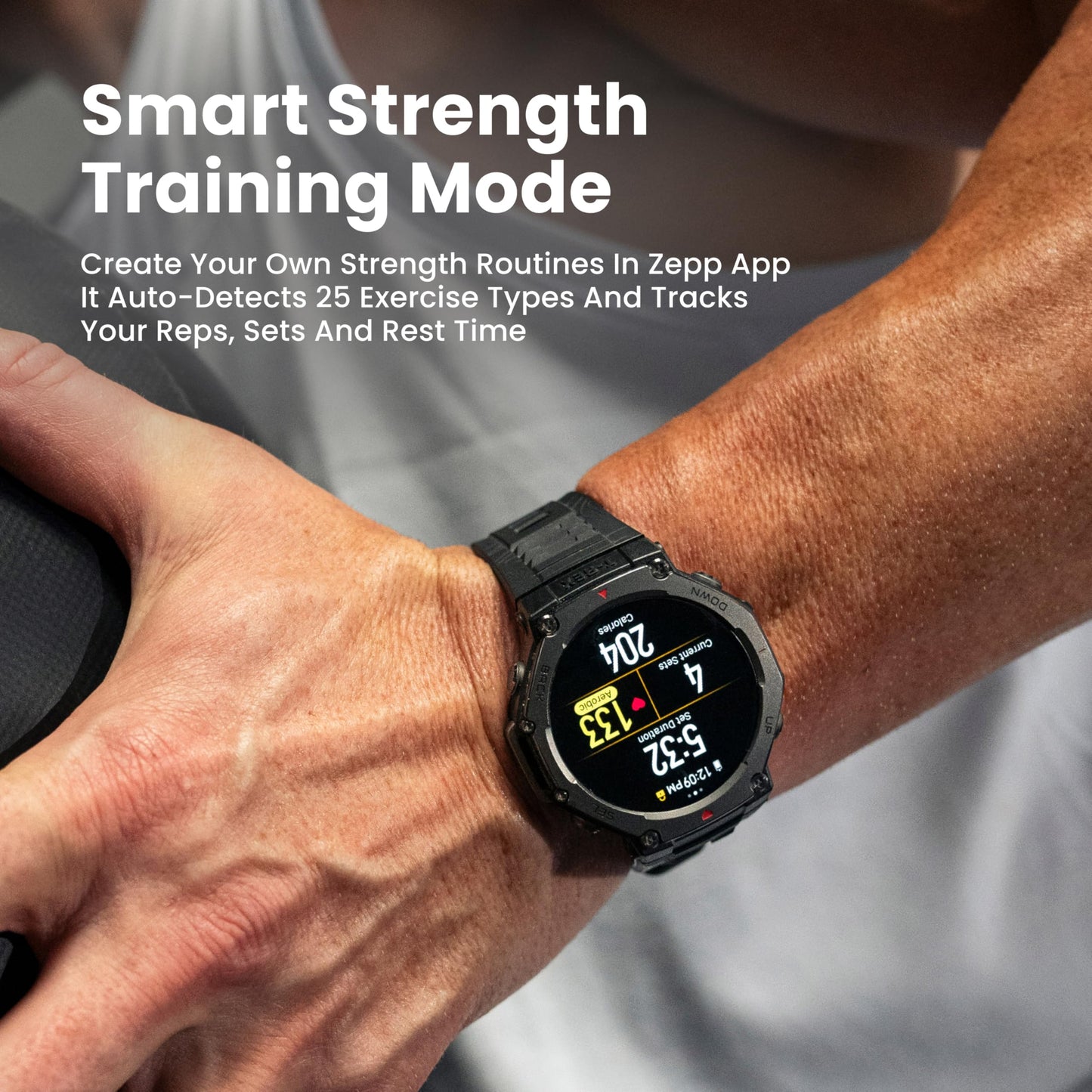 Amazfit T-Rex 3 Outdoor Rugged Military 48mm Smart Watch, Built in GPS, 27 Days Battery Life, Offline Maps, 2000 Nits Brightness, 10 ATM Water Resistance, AI Coach, for iOS & Android (Onyx)