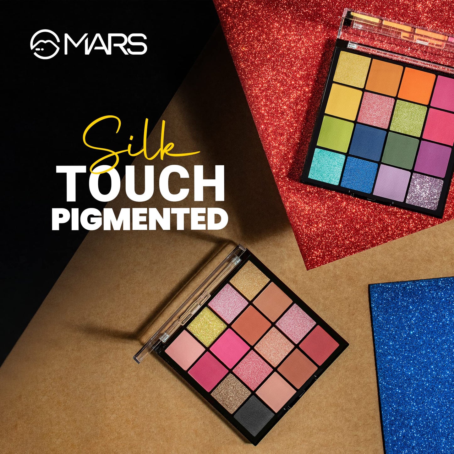 MARS Highly Pigmented Mesmereyes Smoky Eyes, 16-Color Eyeshadow Palette | Multicolor | Matte Finish | Shimmery Eye Shadow Palette | (20.8 G) (02-Multicolor)