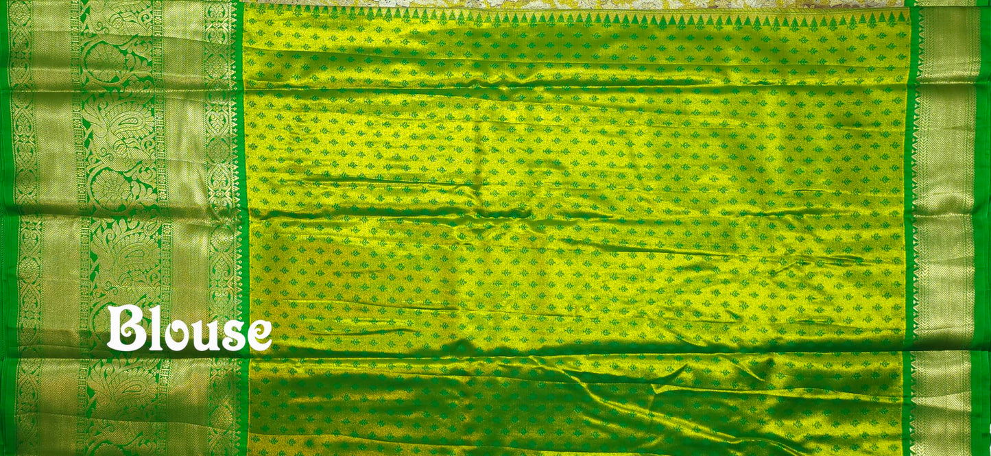 VFCollections Women's Kanchipuram Silk Pure Pattu Sarees With Blouse (Vfc138-1), Multi