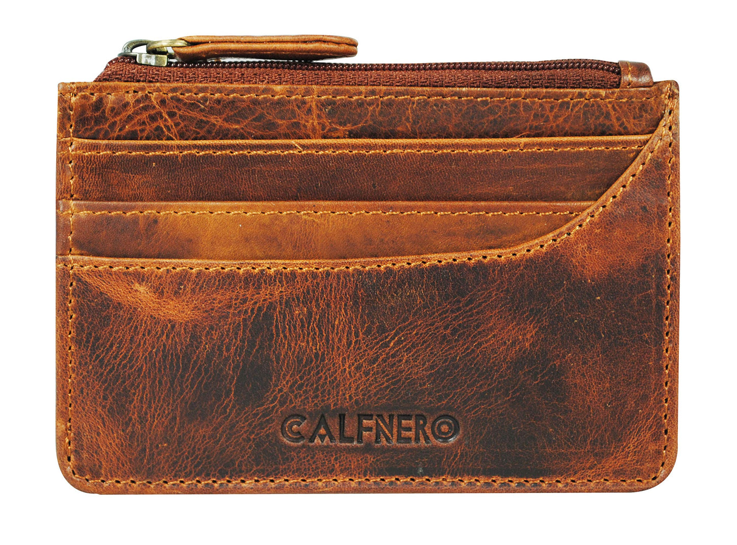 Calfnero Leather Women Card Wallet(khaki)