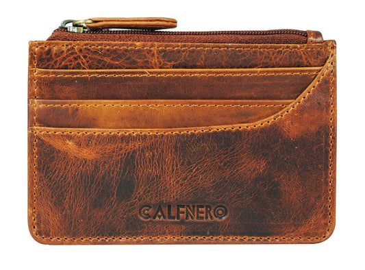 Calfnero Leather Women Card Wallet(khaki)
