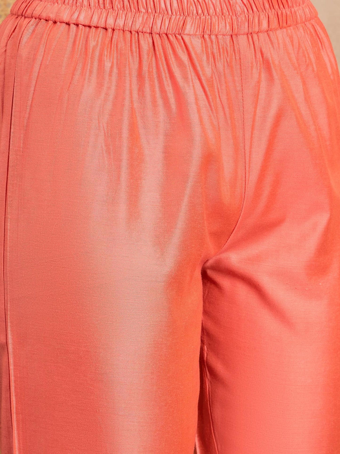 Rangavali Rust Embroidered Festive Anarkali Suit Set | Silk Chanderi Readymade Outfit Kurti, Pant & Dupatta for Women | Kurti Set for Ladies | 3 Pcs, L, 36