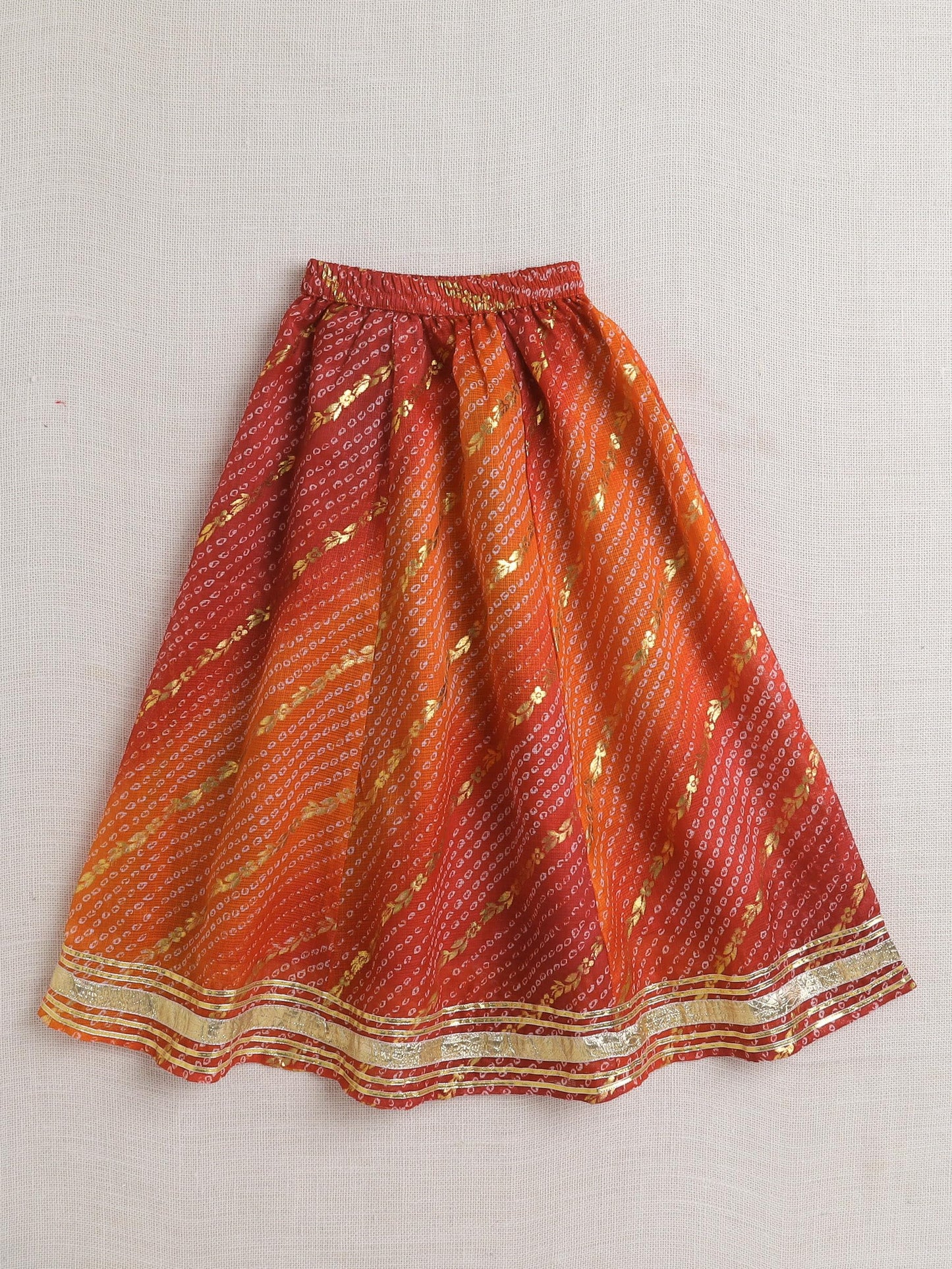 The Magic Wand Kids Lehenga Choli for Girls Emebellished Sleeveless Kota Doria Ethnic Chaniya Dress with Attached Dupatta Perfect for Party & Occasions, Maroon, 3-4 Year