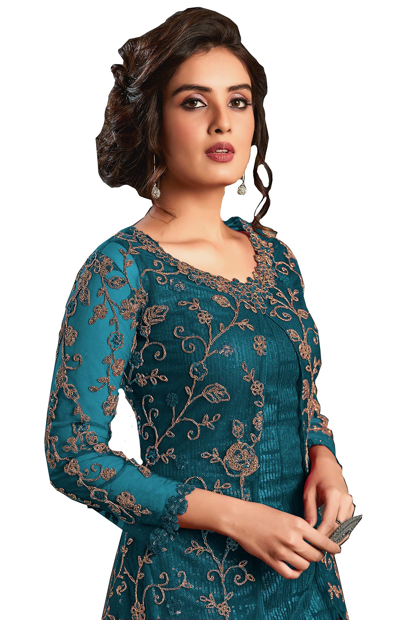 RUDRAPRAYAG Women's Anarkali Long Gown (4592-D_Rama_Free Size)