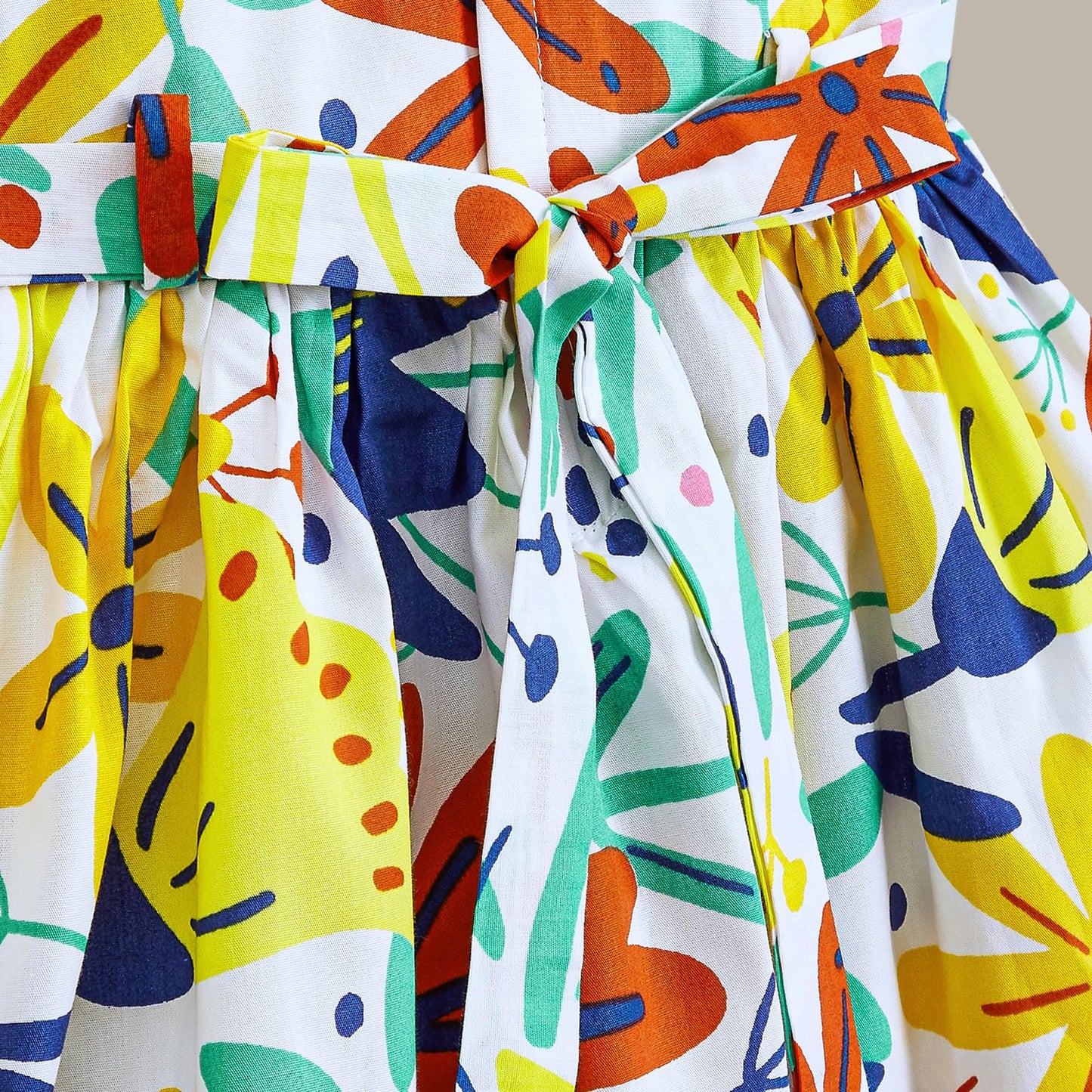 Hopscotch Girls Multi Sleeveless Ruffled Floral Casual Dress