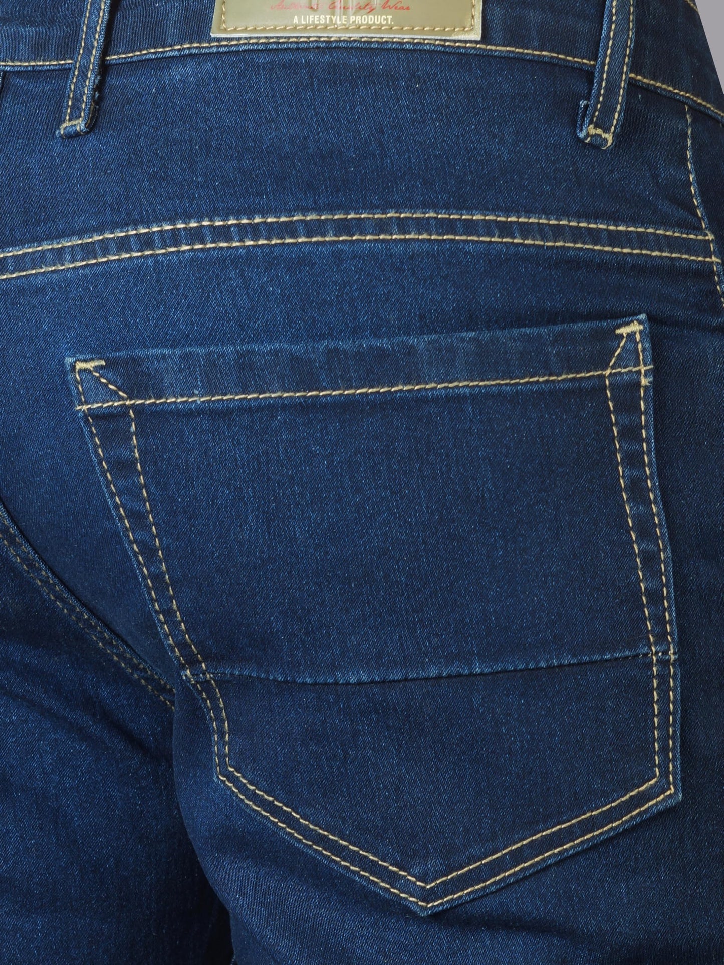 RIG BONE Plus Size Men's Stretchable Heavy Fade Jeans Relaxed Fit High Rise Solid Denim Pants Sizes 36 to 48 (in, Numeric, 48, Plus, Dark Blue)