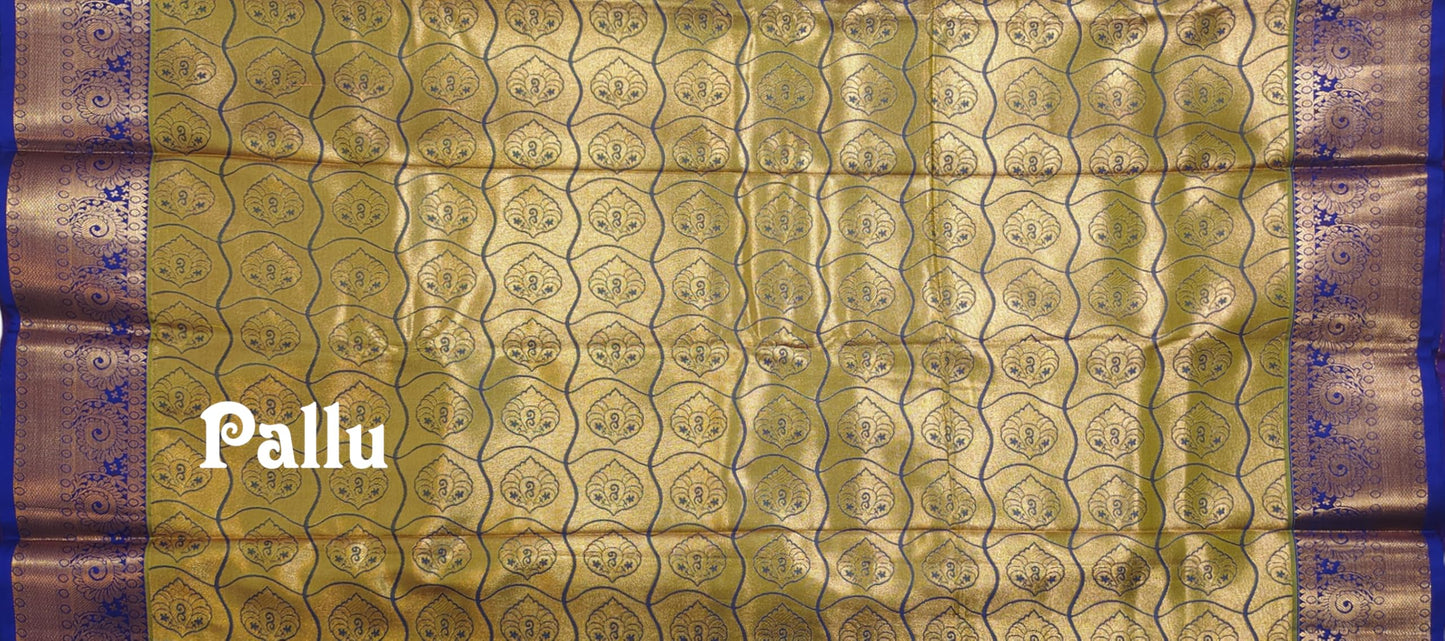 VFCollections Women's Kanchipuram Silk Pure Pattu Sarees With Blouse (VFC326-6)