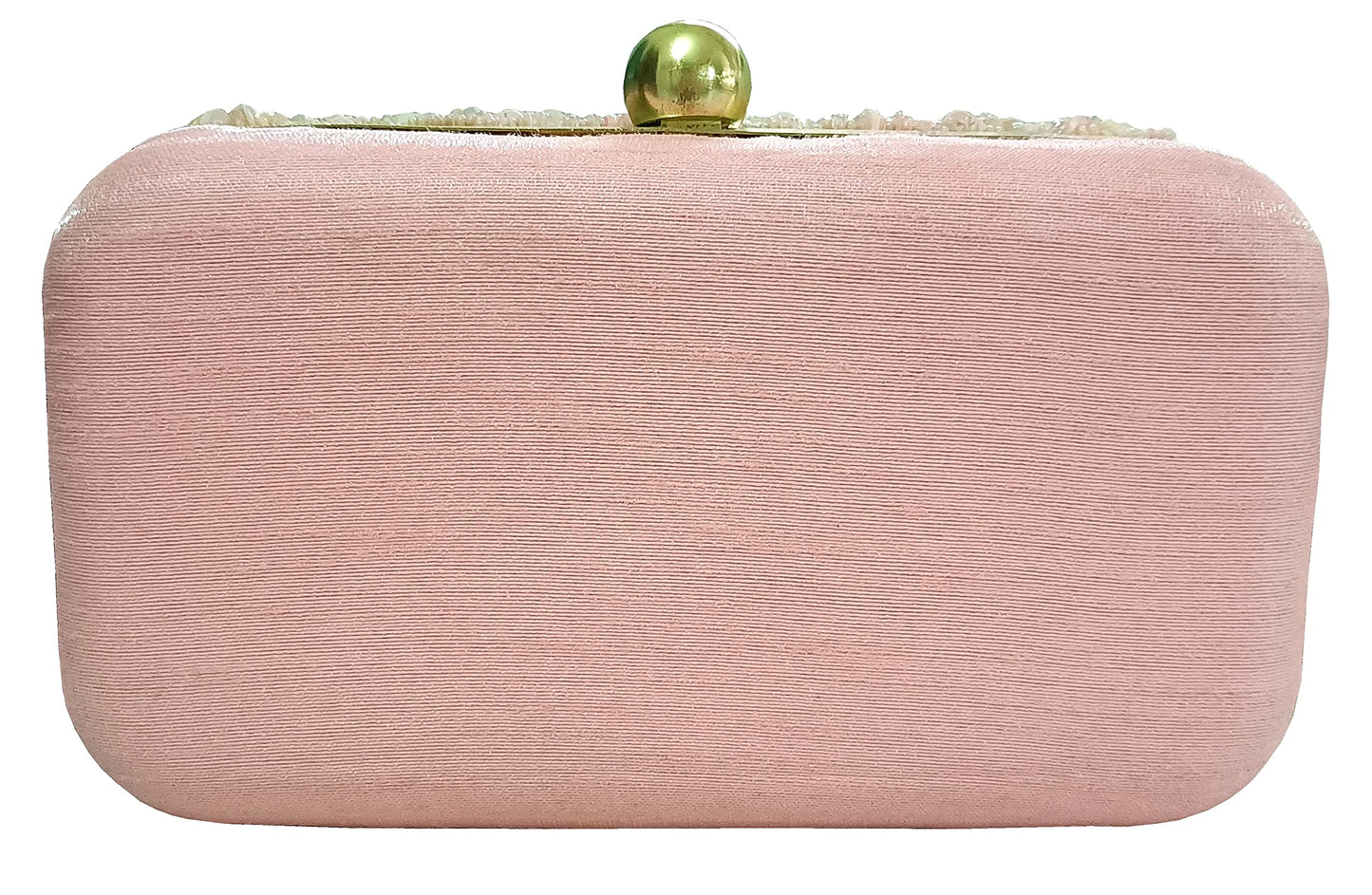 DUCHESS Women's Hand Embroidered Beaded Pink Clutch for Wedding, Party