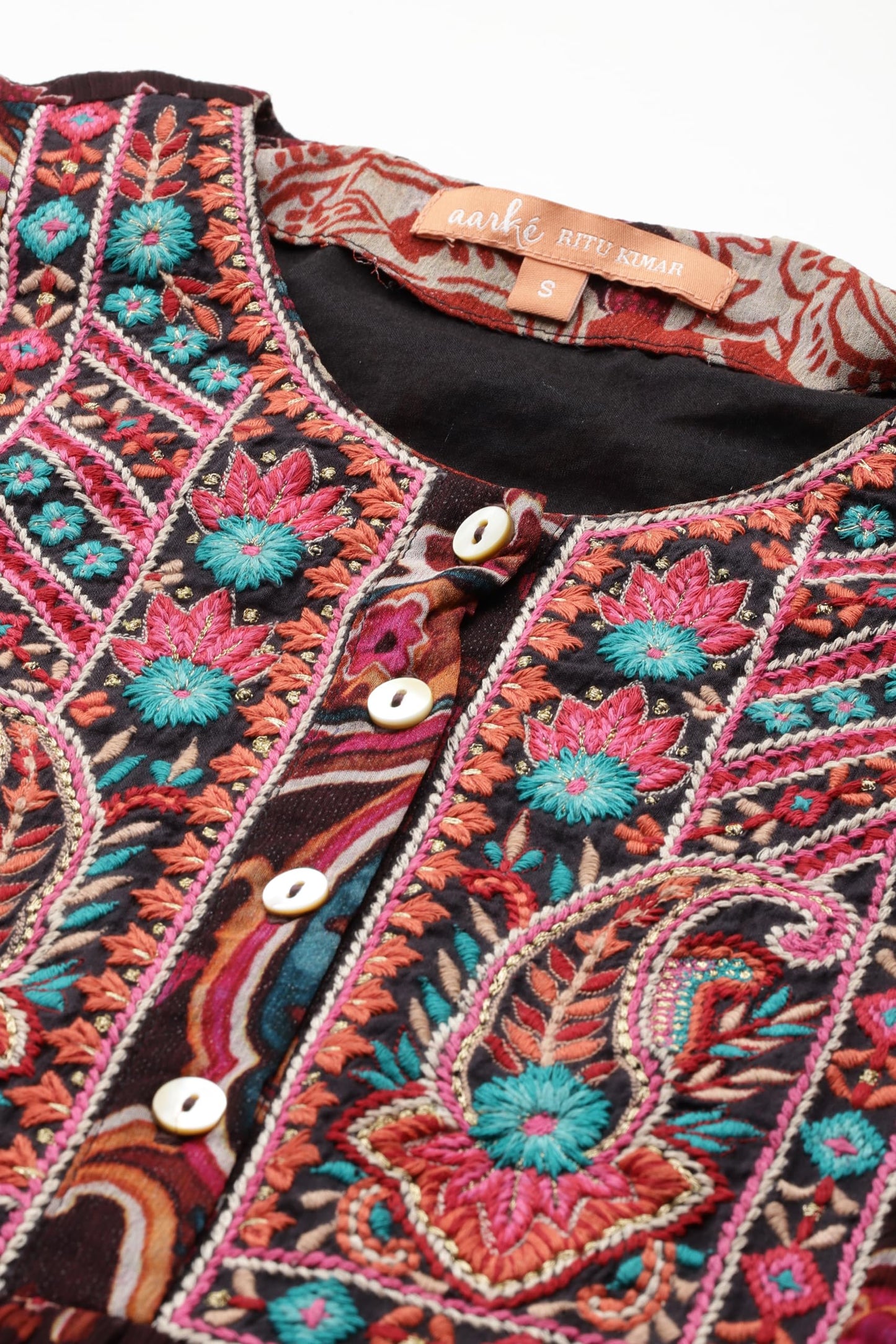 Aarke Ritu Kumar Black Cashmere Kurta With Pant And Dupatta