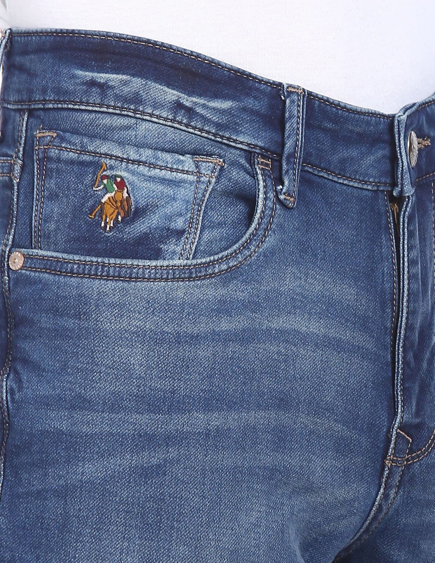 U.S. POLO ASSN. Men's Slim Mid Rise Jeans (UDJENO0370_Blue_32)