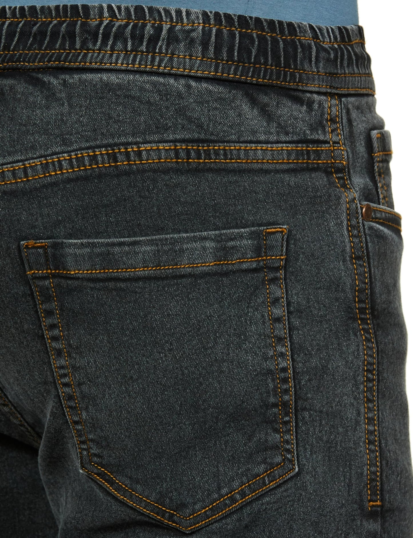 INKD Men's Jogger Jeans - Mid-Rise | Cotton Blend | Stretchable Fabric| Elasticated Waistband | Classic 5 Pocket Styling (Graphite, 38)