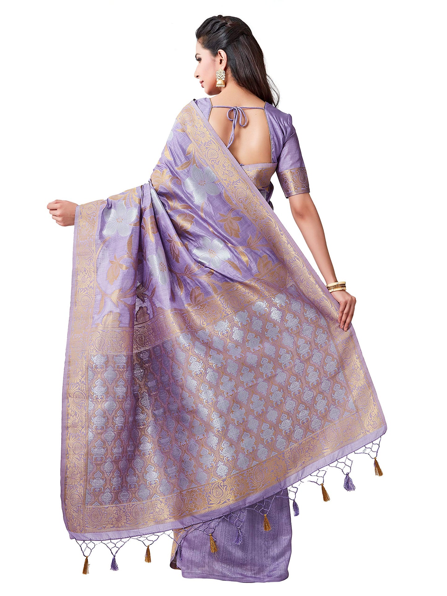 MIMOSA Kanjivaram Style Art silk saree Color: Lavender