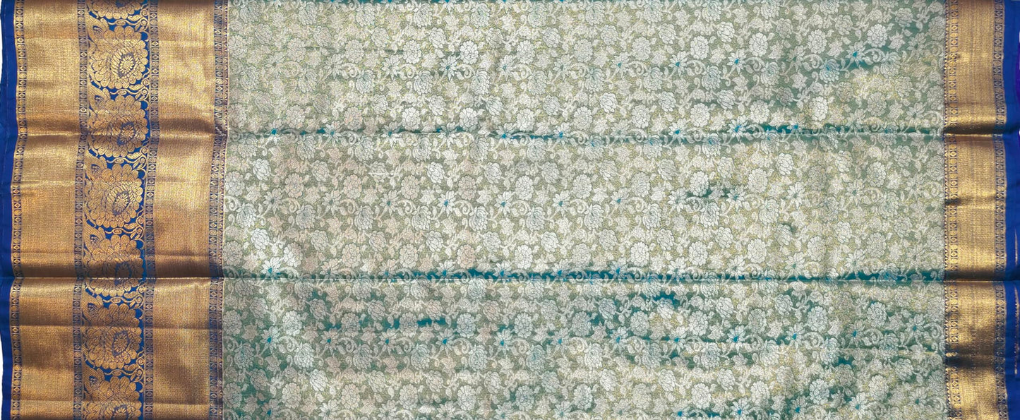 VFCollections Women's Kanchipuram Silk Pure Pattu Sarees With Blouse (VFC031-2)