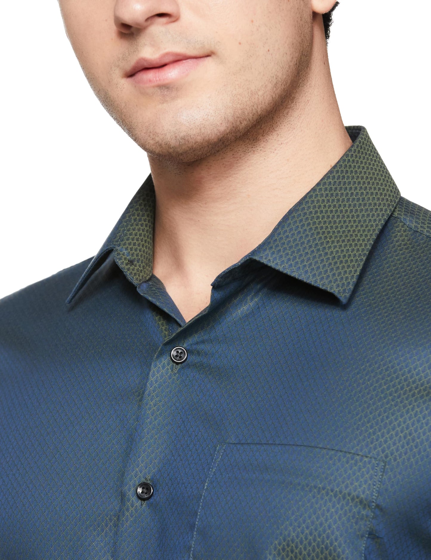 Van Heusen Men's Slim Fit Shirt (VHSFCSLB587580_Teal