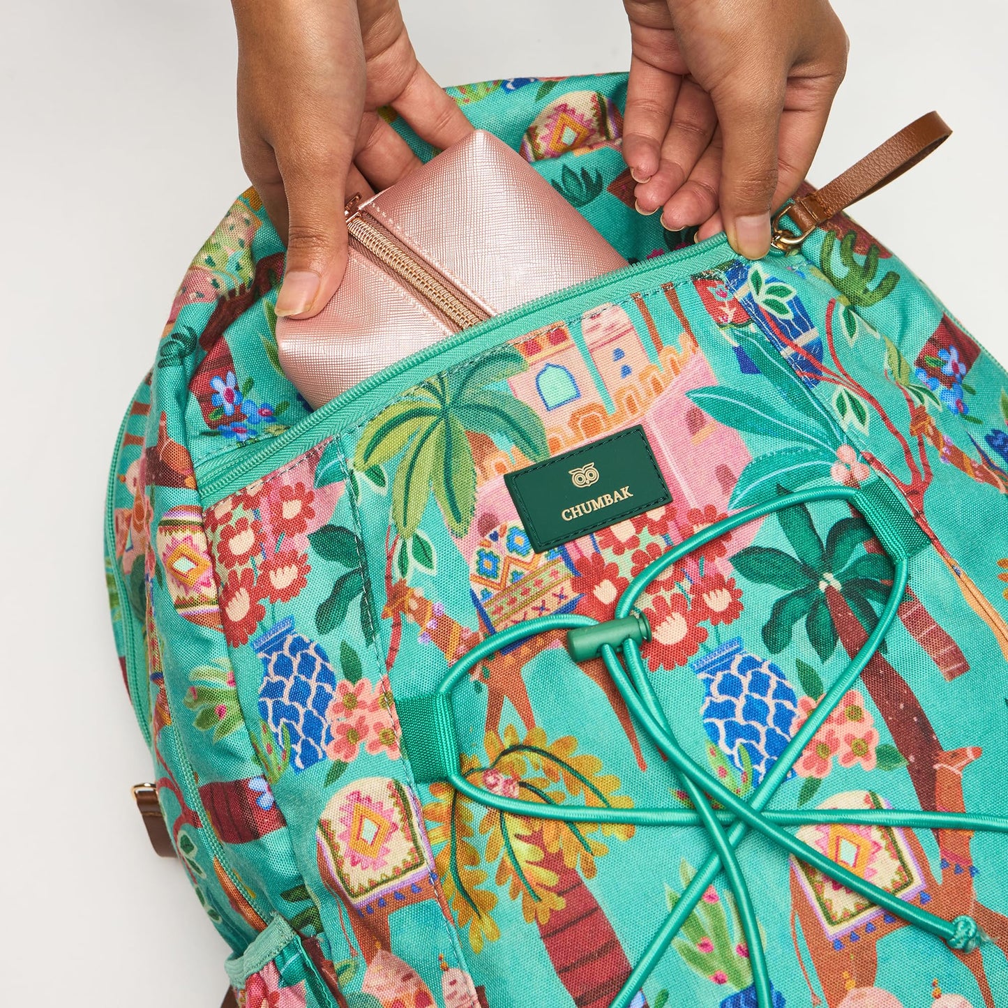 Chumbak Trek Backpack - Jaipurscape, Digital Nomad, Stylish Travel Bag, Sturdy & Spacious, Printed Office Bag for Women, Laptop Office Bag, Trek and Vacation Bag