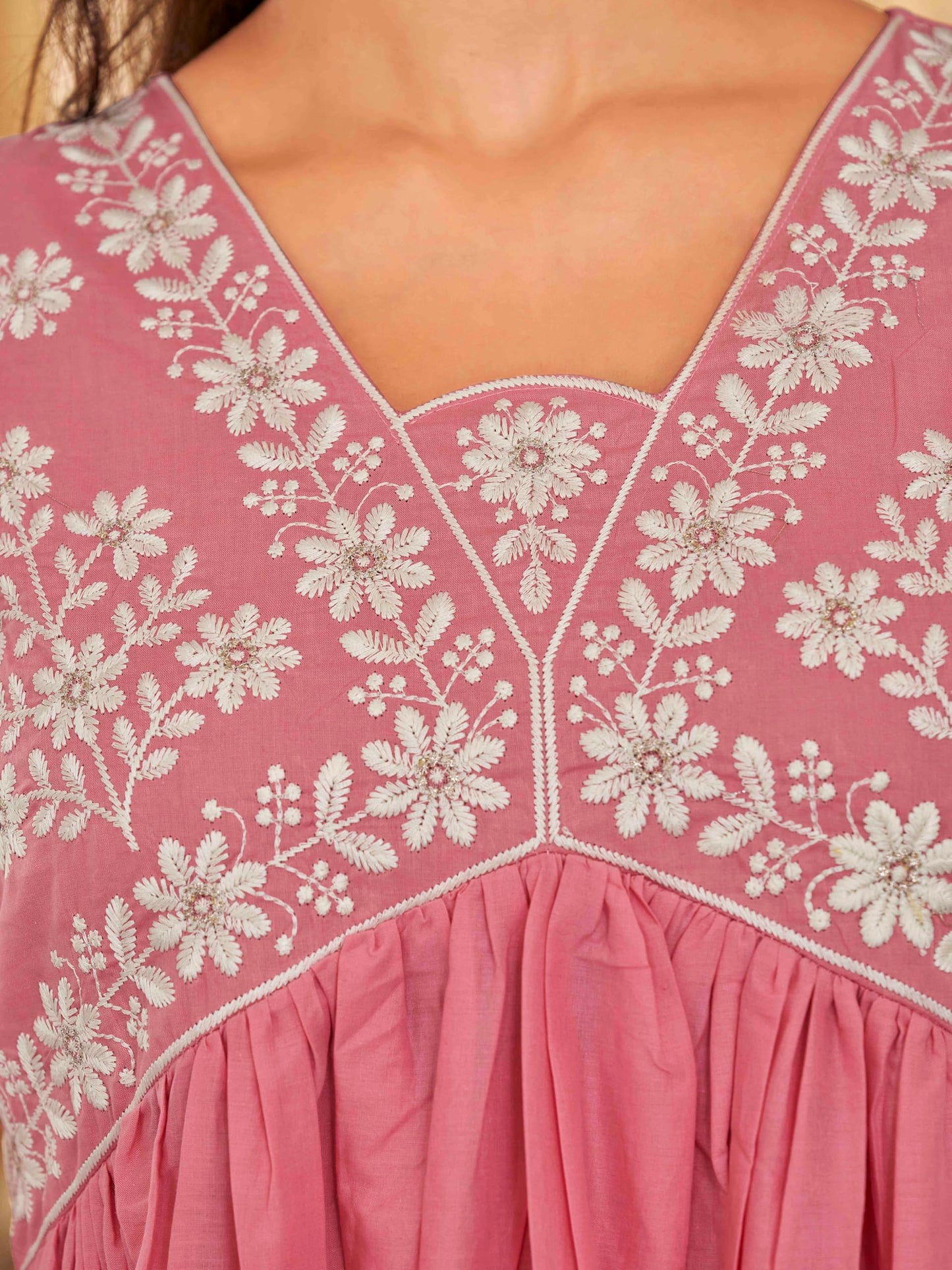 Womanista Women's Cotton Thread Alia Cut Flared Kurta With Pant And Dupatta (Kurtaset_1319_Xl)