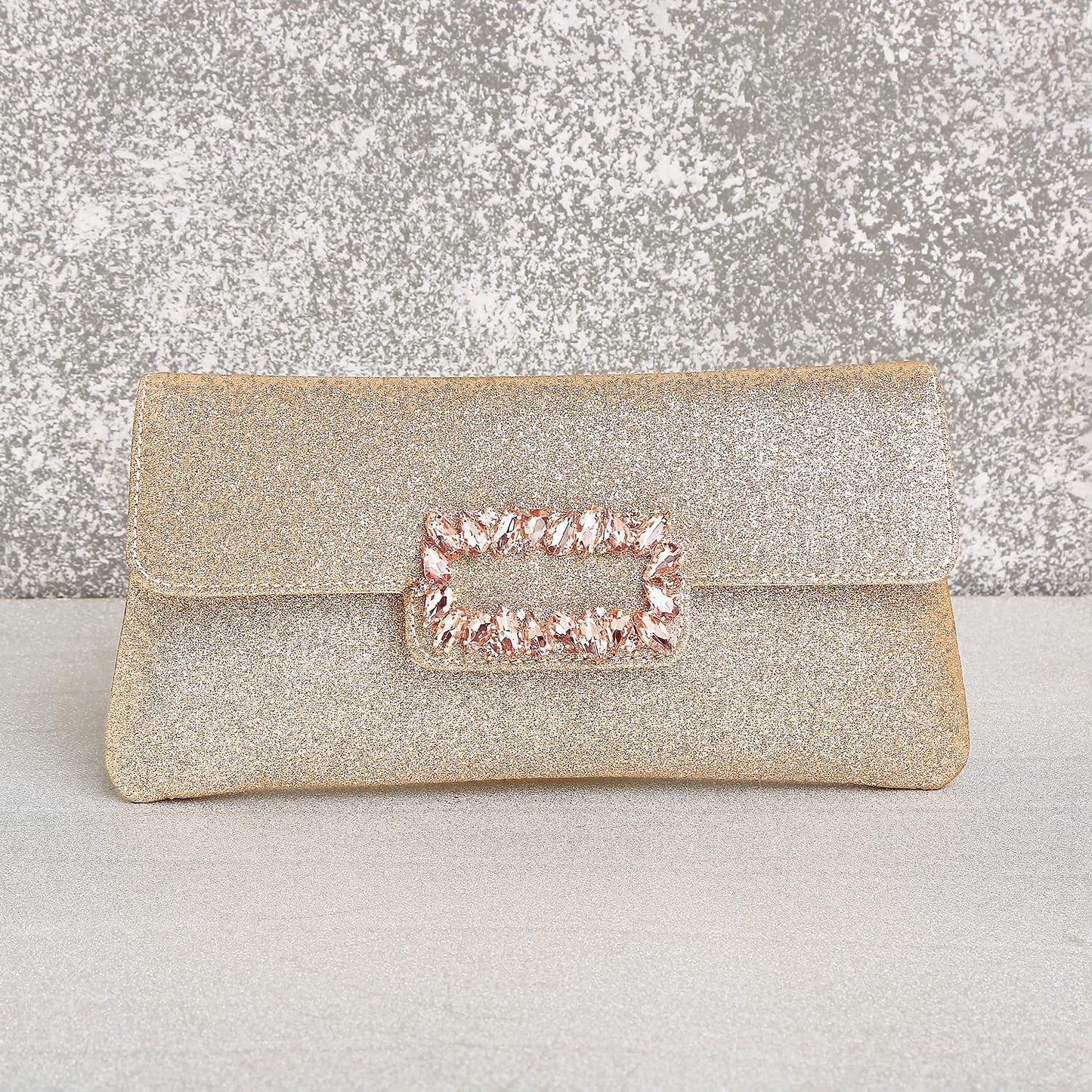 Peora Rose Gold Clutch Purses for Women Wedding Handmade Evening Handbags Party Bridal Clutch (C89C)