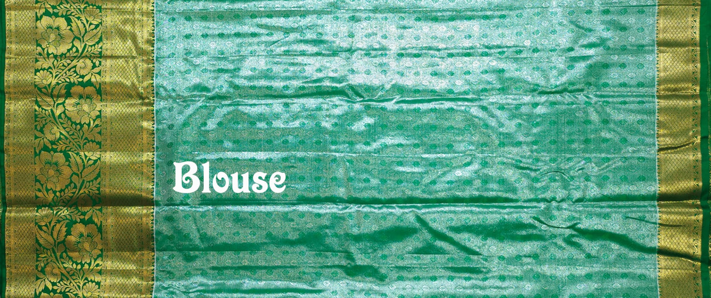 VFCollections Women's Kanchipuram Silk Pure Pattu Sarees With Blouse (VFC549-4)