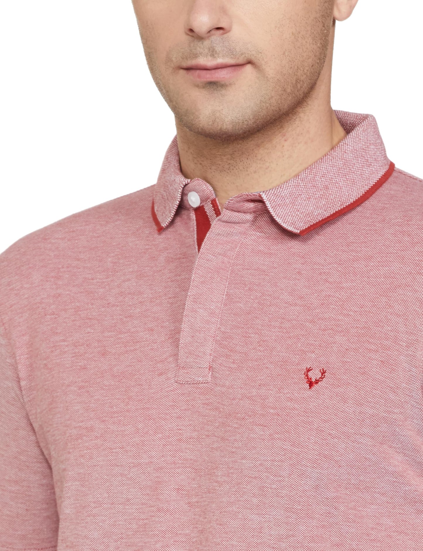 Allen Solly Men's Regular Fit T-Shirt (ASKPCURGF681008_Red L)