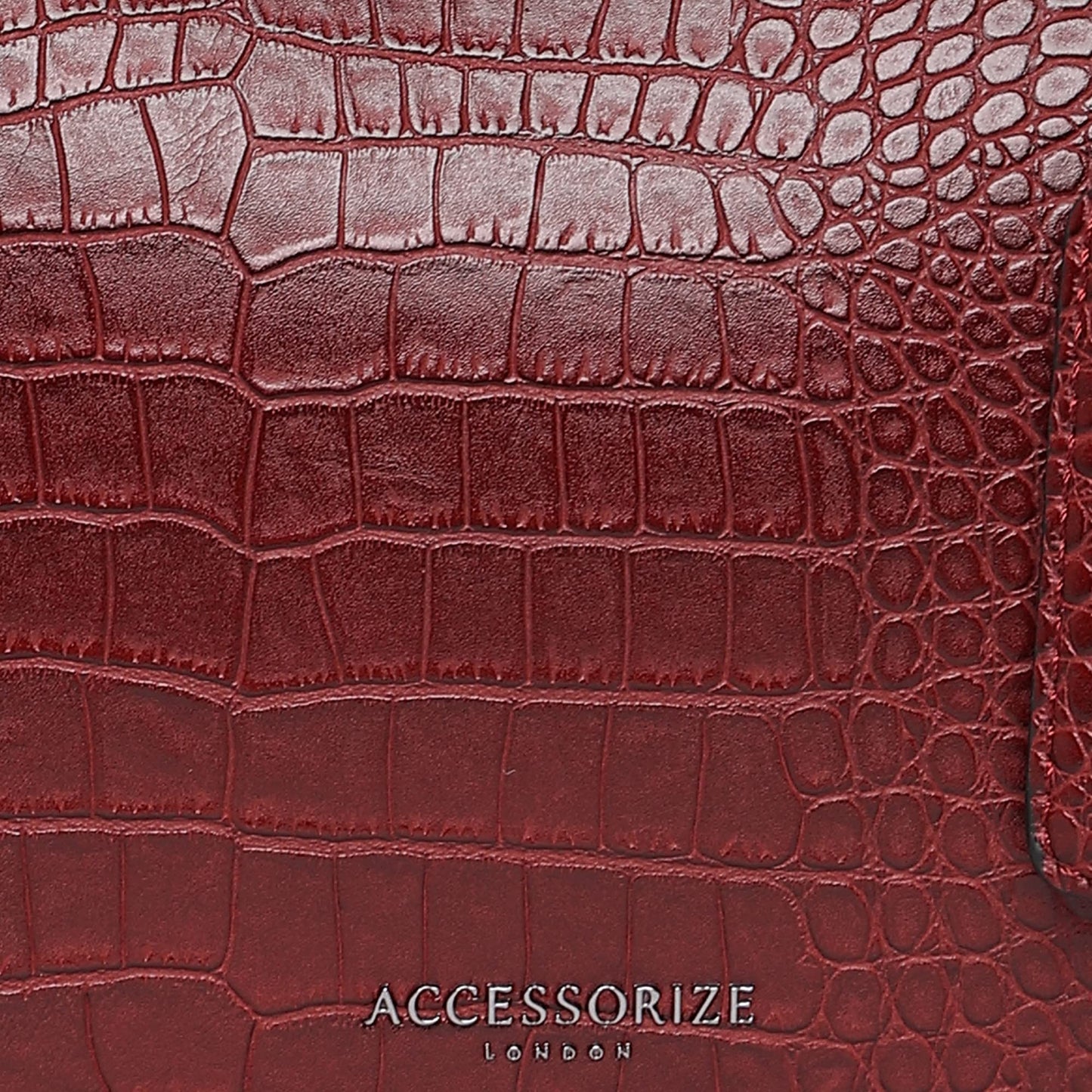 Accessorize London Women's Faux Leather Maroon Carolina Handheld Satchel Bag |Ladies Stylish Faux Leather Shoulder Hand Bag with Zipper Closure | Office College Travel Casual Use