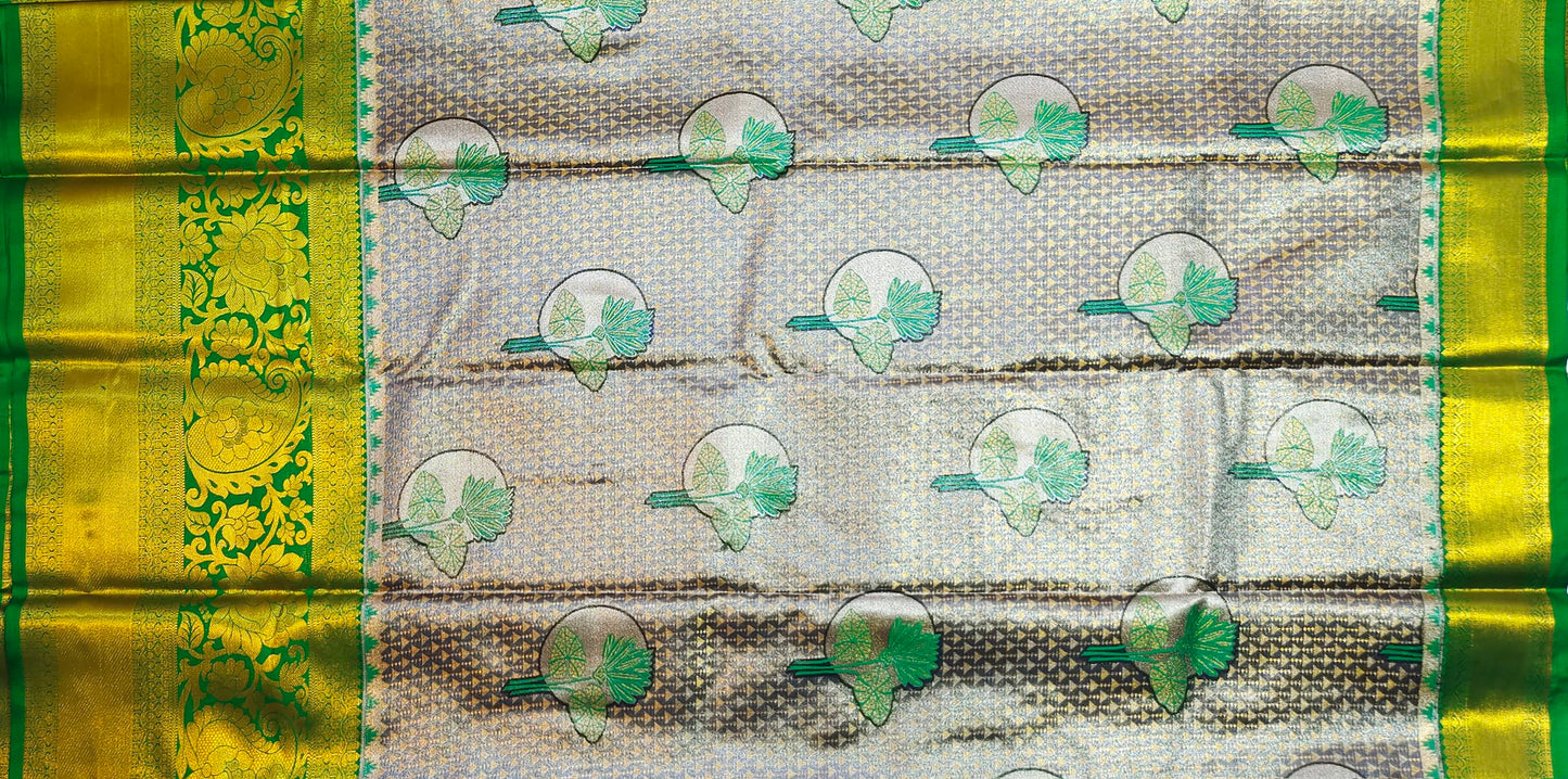 VFCollections Women's Kanchipuram Silk Pure Pattu Sarees With Blouse (VFC148-2)