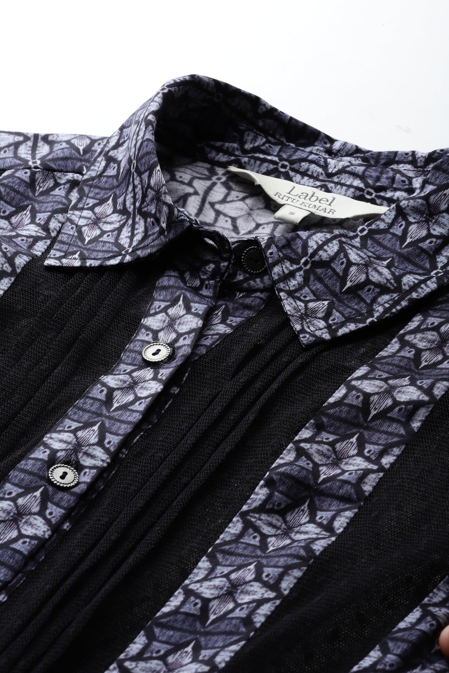 Label RITU KUMAR Collar Neck Full Sleeves Printed Long Dress