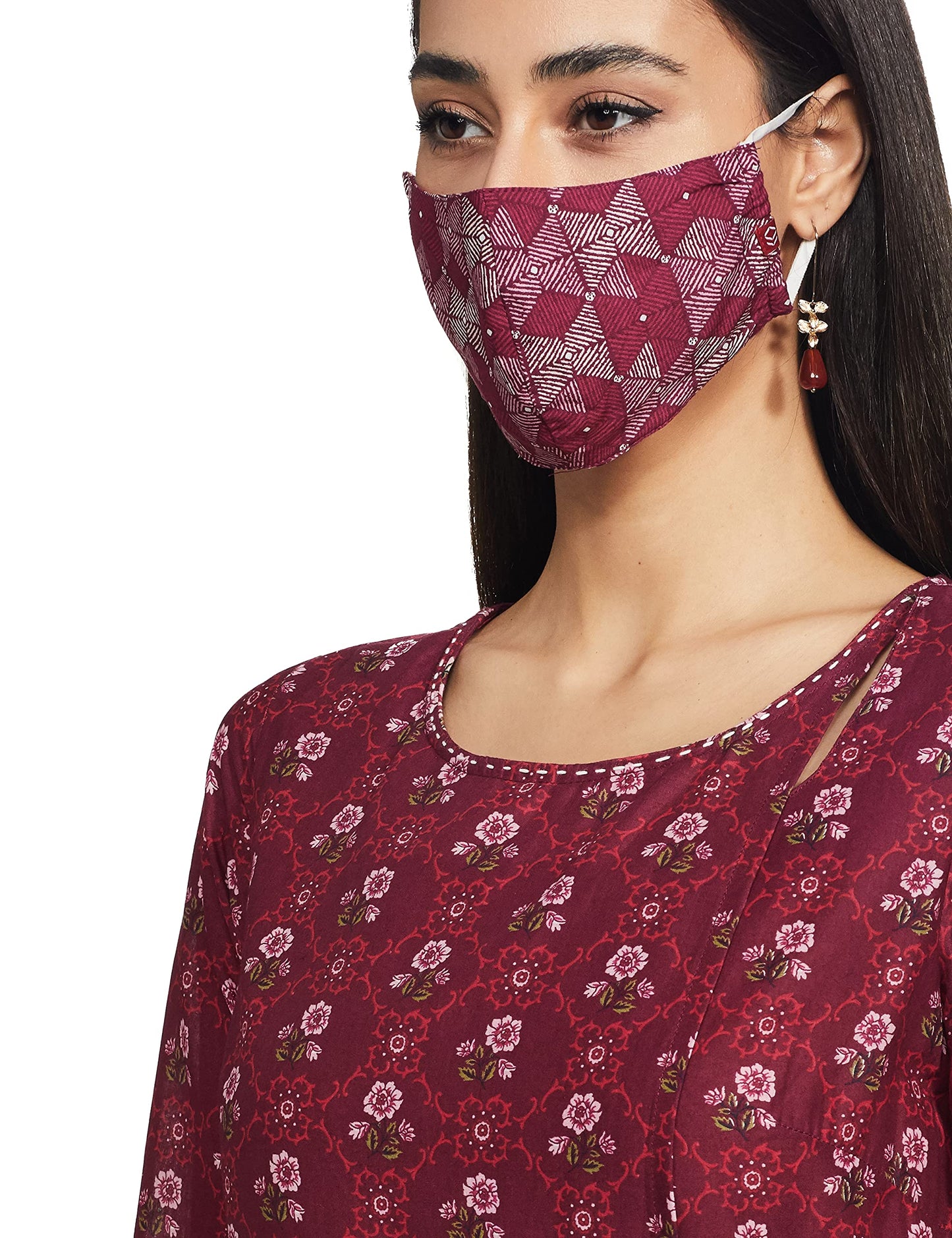 BIBA Women Printed Mix and Match(Casual D1299_Wine_42)