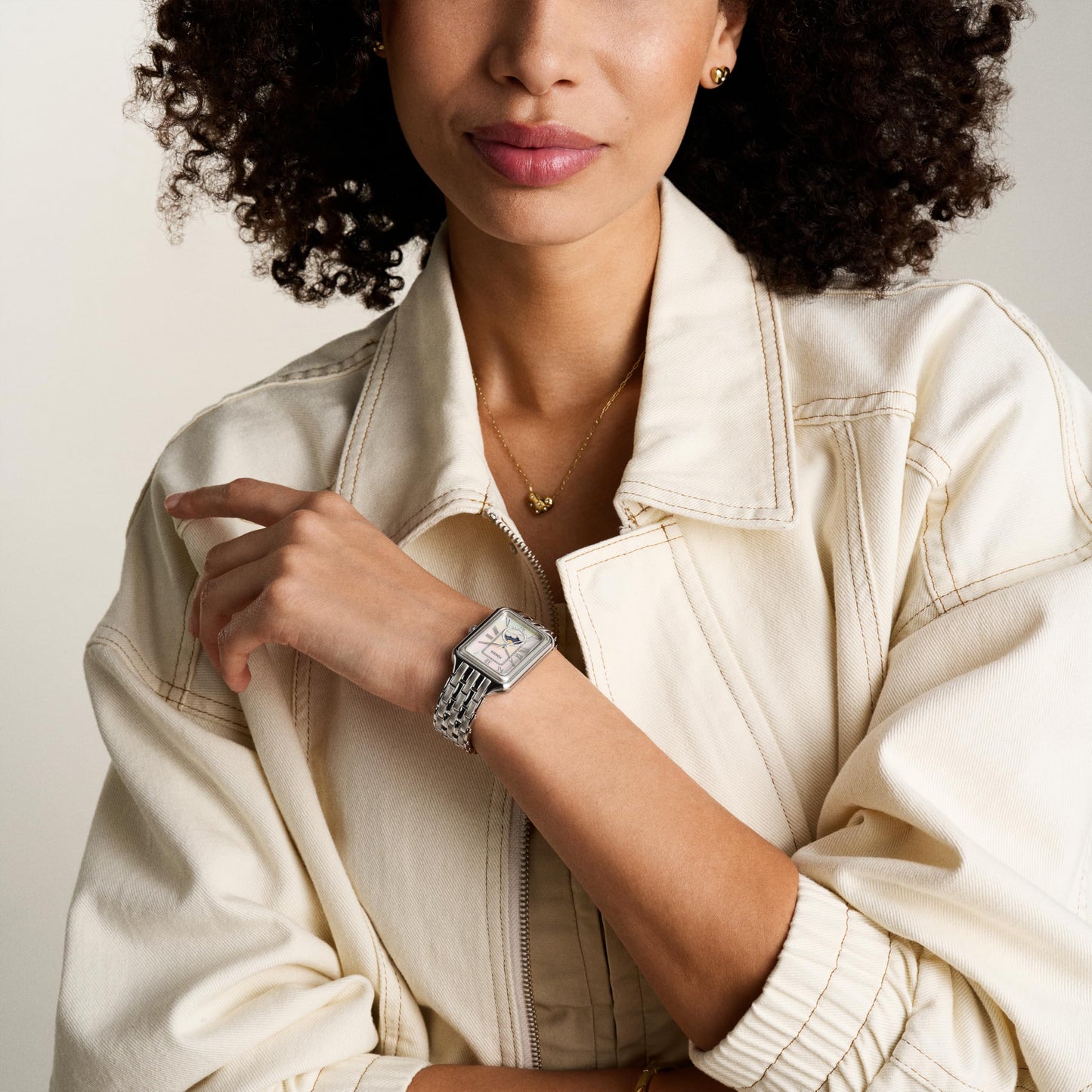 Fossil Womens Raquel Silver Quartz Stainless Steel White Dial Analog Watch ES5400