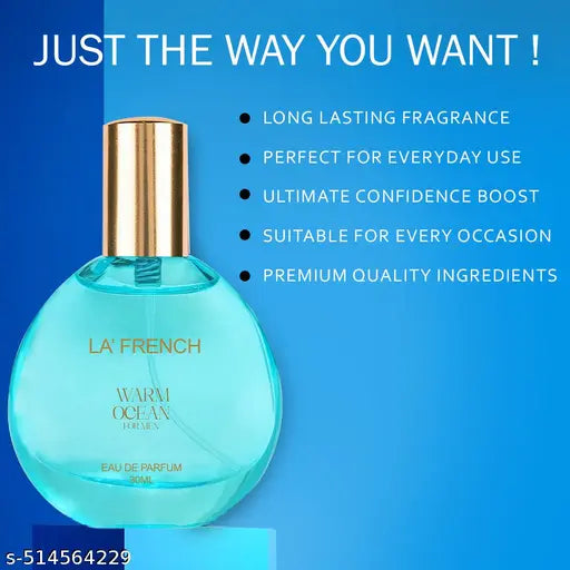 La French Warm Ocean Perfume for Men– 30ml | Premium Long-Lasting Fragrance for Men | Refreshing & Invigorating Scent for All-Day Freshness | Perfect for Casual & Formal Wear