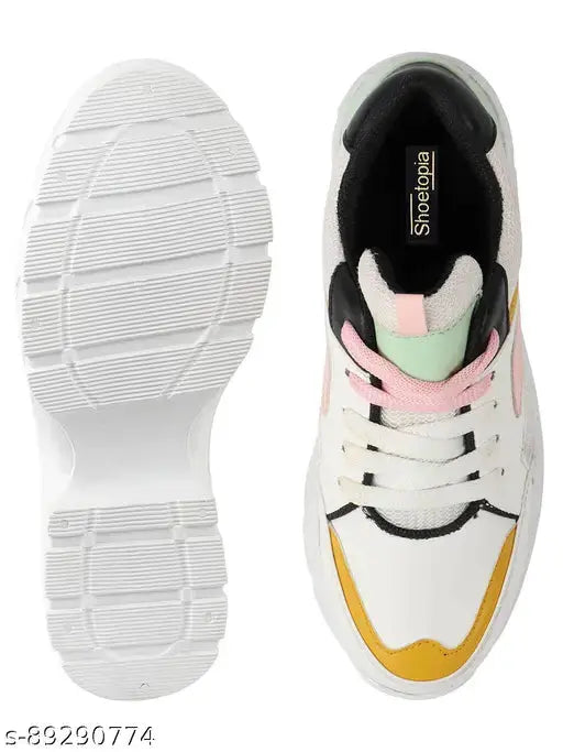 A-6 Running Shoes For Women (White) Sport Shoes SaumyasStore