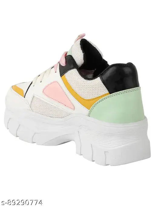 A-6 Running Shoes For Women (White) Sport Shoes SaumyasStore