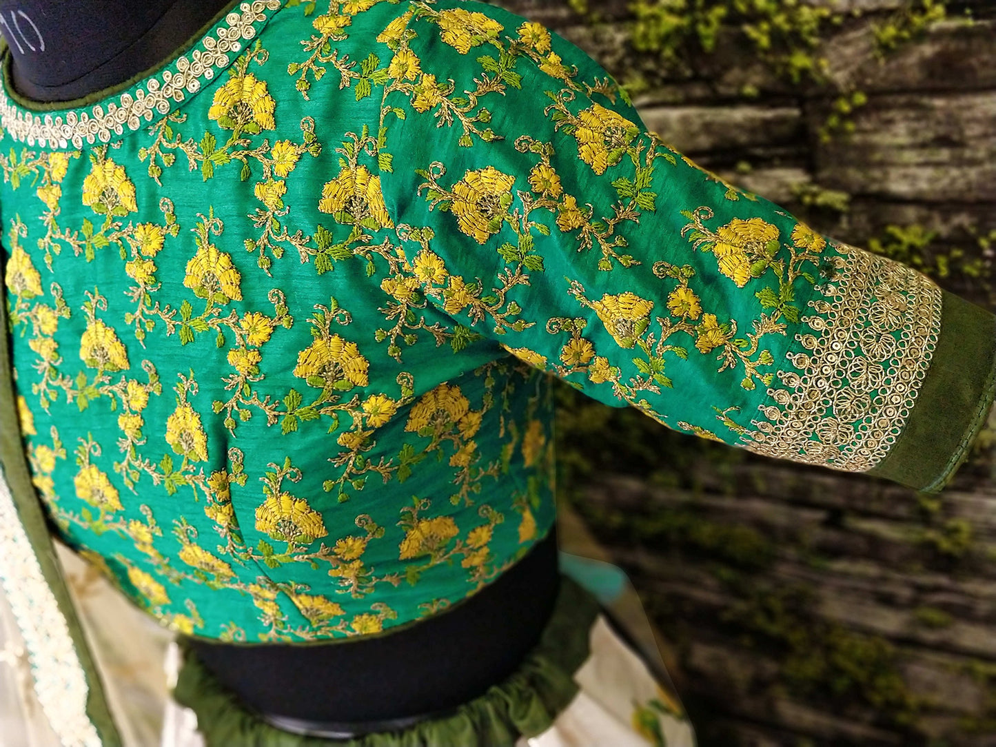 Zeel Clothing Women's Silk Semi stitched Lehenga Choli (Wedding-Bridal-Lehenga-Latest-7003_Green_Free Size)