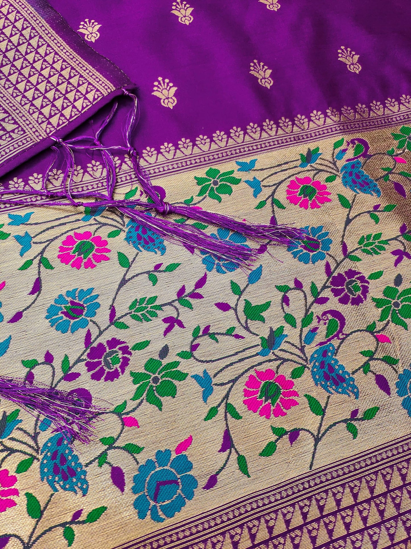 SHANTVAN GALLERY Pure Zari Banarasi Silk Suit Dress Material for Woman Premium Banarasi Dress Materials for Women Unstitched Soft Silk Top Bottom Dupatta Mor Jal Design, Purple