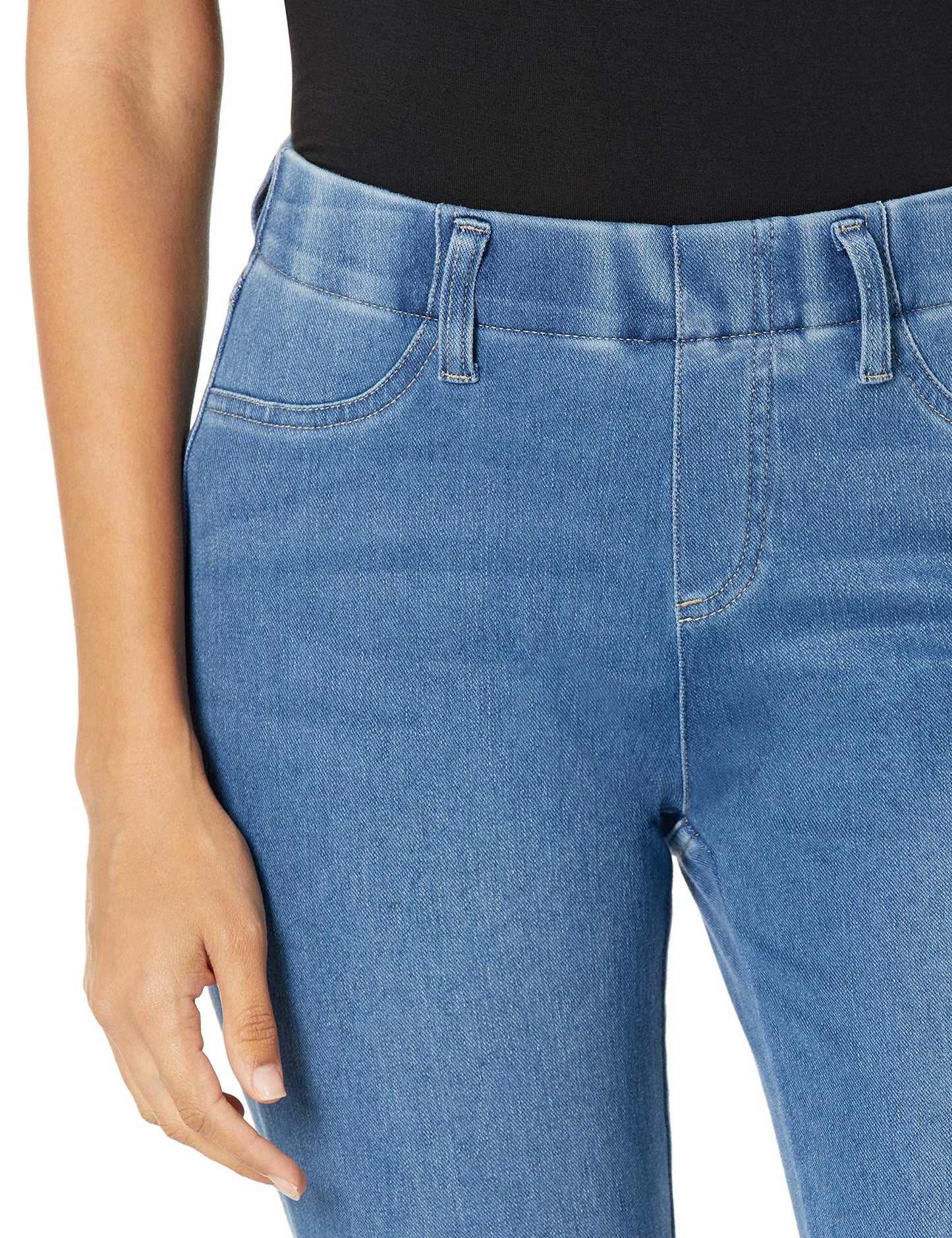 Amazon Essentials Women's Pull-On Knit Jegging (Available in Plus Size), Light Wash, Large
