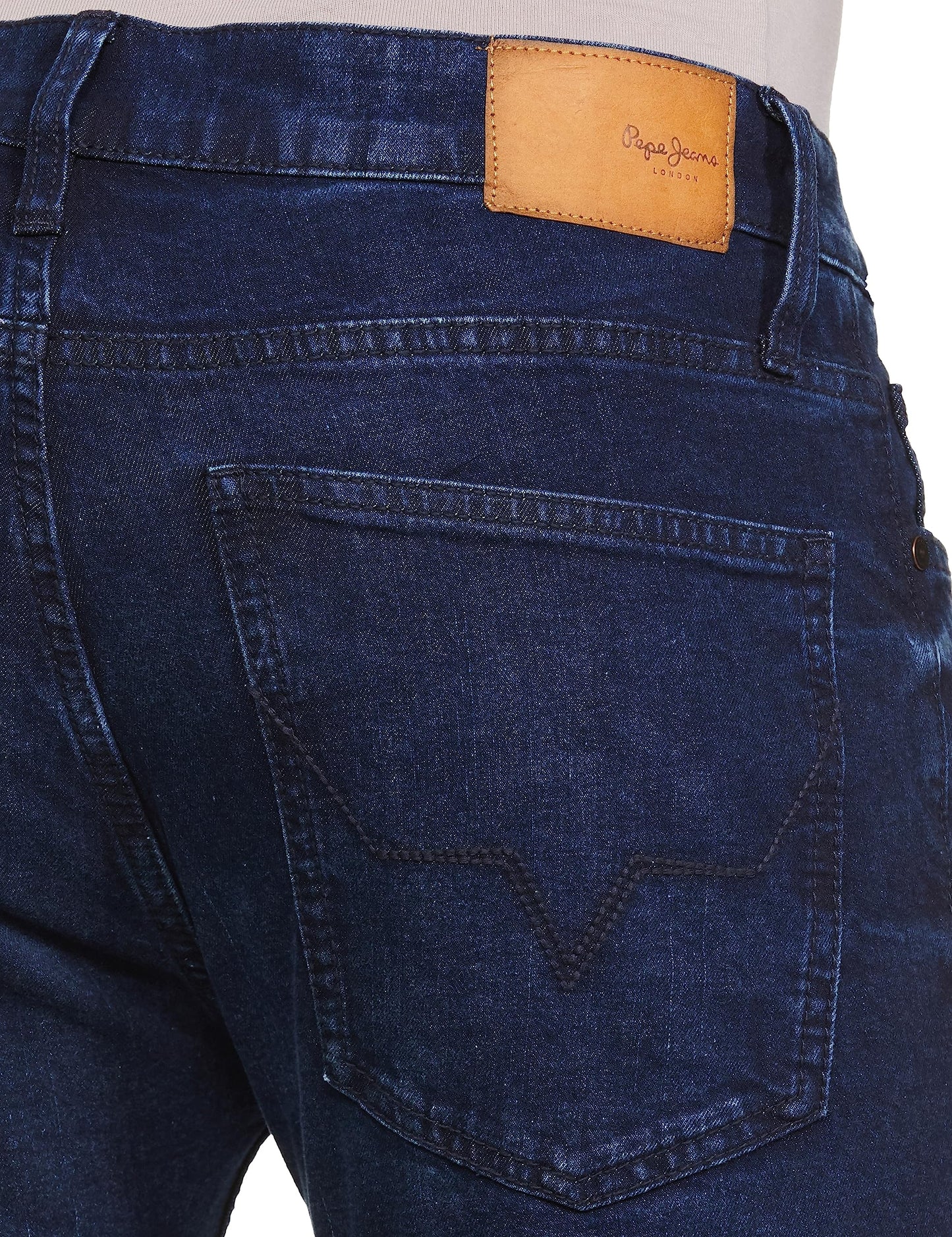 Pepe Jeans Men's Mid Rise Slim Fit Jeans Dark Blue