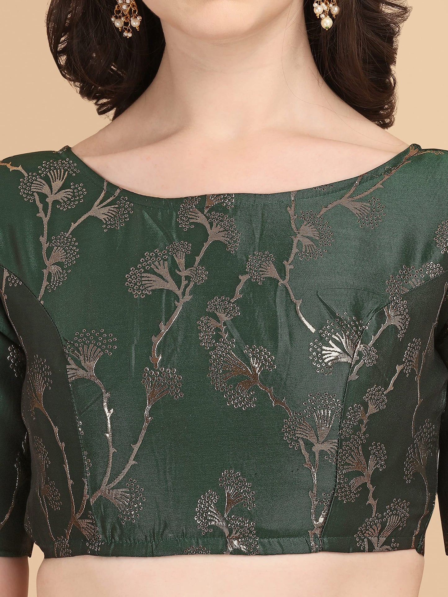 OOMPH! Womens Jacquard Boat Neck Blouse - rbbl197xxl