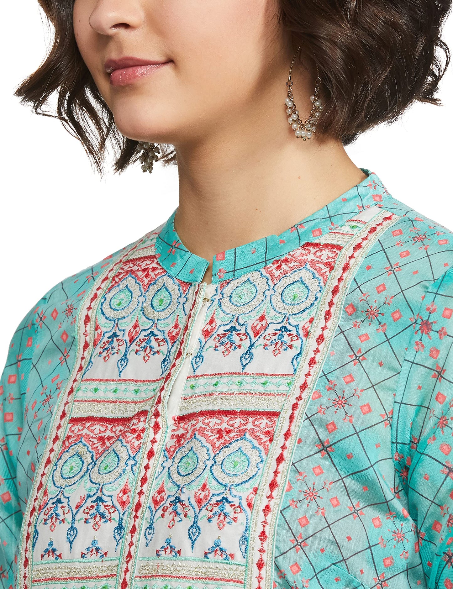 Aurelia Women's Synthetic Salwar Suit Set (18AUD10750-62809_Green_X-Small)