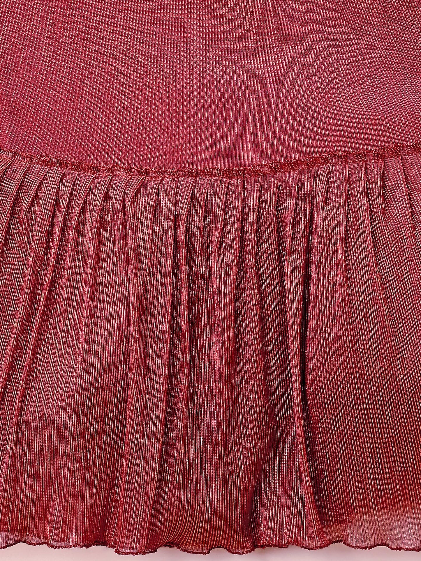 PURVAJA Women Polyester Blend Semi-Stitched Lehenga Choli (Eira-Pink Free Size)